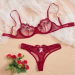 Flower Transparent bra panty set